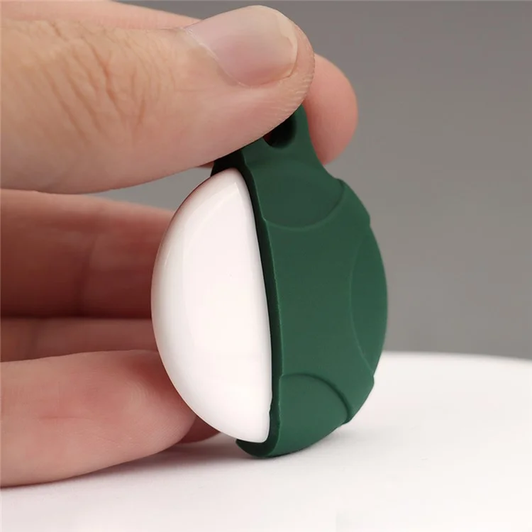 MOMAX Für Airtag Tracker Case Holder Tracker Silikon Anti-Kratzer Cover mit Karabinerhaken - Dunkelgrün