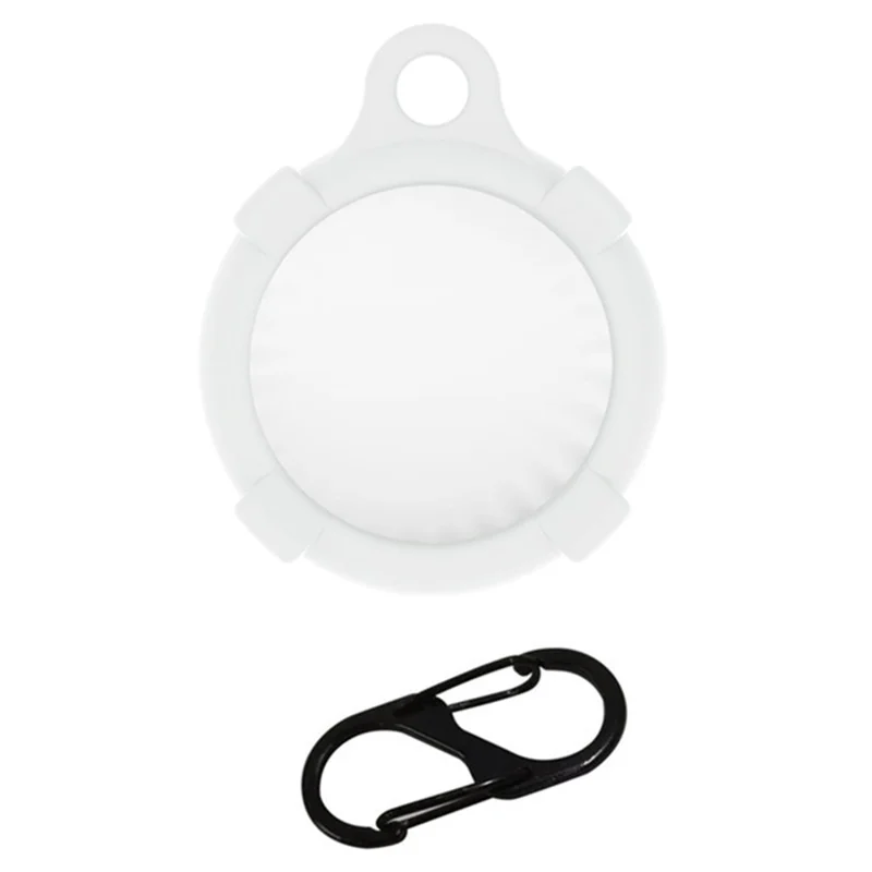 MOMAX For Airtag Tracker Case Holder Tracker Silicone Anti-Scratch Cover with Carabiner Buckle - White