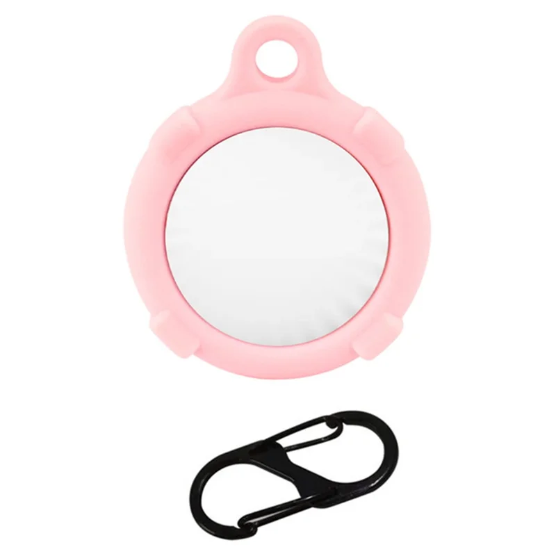 MOMAX For Airtag Tracker Case Holder Tracker Silicone Anti-Scratch Cover with Carabiner Buckle - Pink