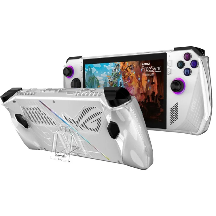 Für Asus ROG Ally (2023) Spielekonsole Klare PC-Hülle Stoßfeste Schutzhülle mit Ständer - Transparent