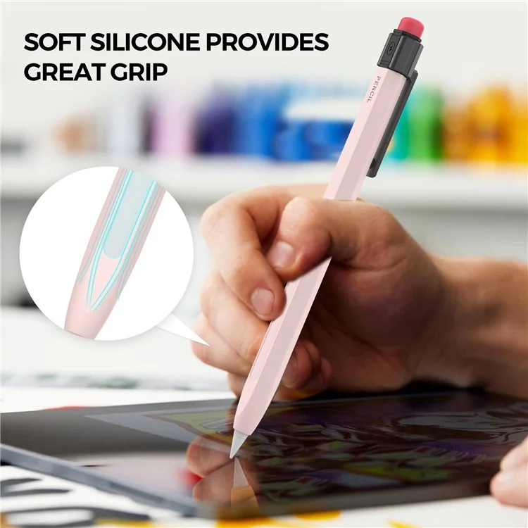 AHASTYLE PT80-2-K Per Apple Pencil 2a generazione Custodia in morbida silicone Stylus Pen Anti-caduta Manicotto - Rosa