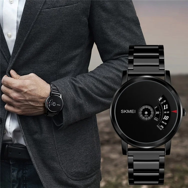 Skmei 1260 Watch Para Hombres Reloj de Cuarzo Impermeable Para el Agua - Negro