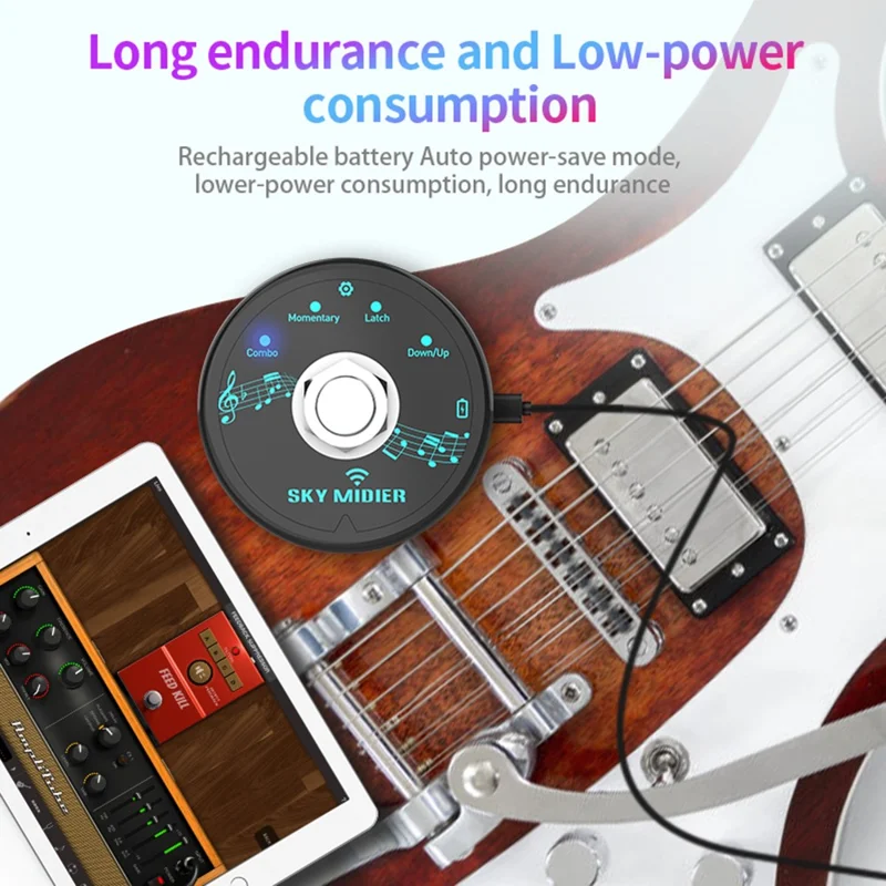 SM-1 MIDI Foot Controller USB Musical Software Multi-Effects Synthesizer Mini Wireless Transmission System