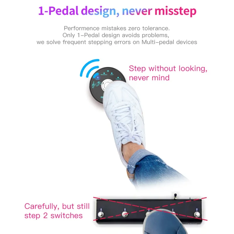 SM-1 MIDI Foot Controller USB Musical Software Multi-Effects Synthesizer Mini Wireless Transmission System