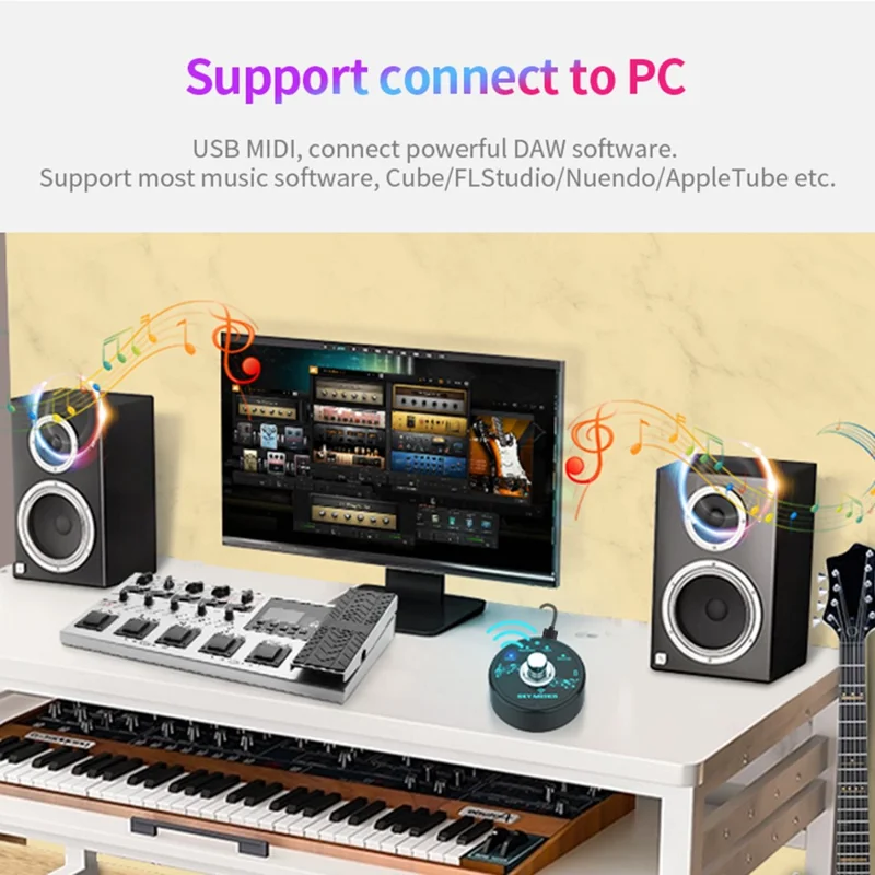 SM-1 MIDI Foot Controller USB Musical Software Multi-Effects Synthesizer Mini Wireless Transmission System