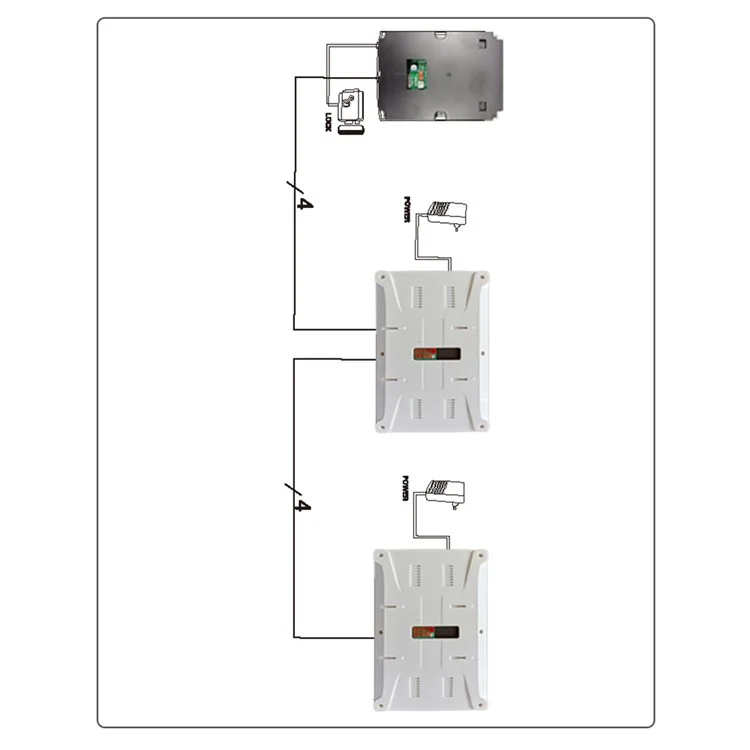 N1-2 Video Intercom Doorbell System 7 Inches LCD Monitor Video Door Phone Kits with 2 Indoor Monitors for Villa Home - UK Plug