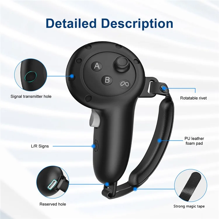 For Meta Quest 3 VR Protective Case Anti-drop Silicone Sleeve + 1 Pair Controller Cover - Black