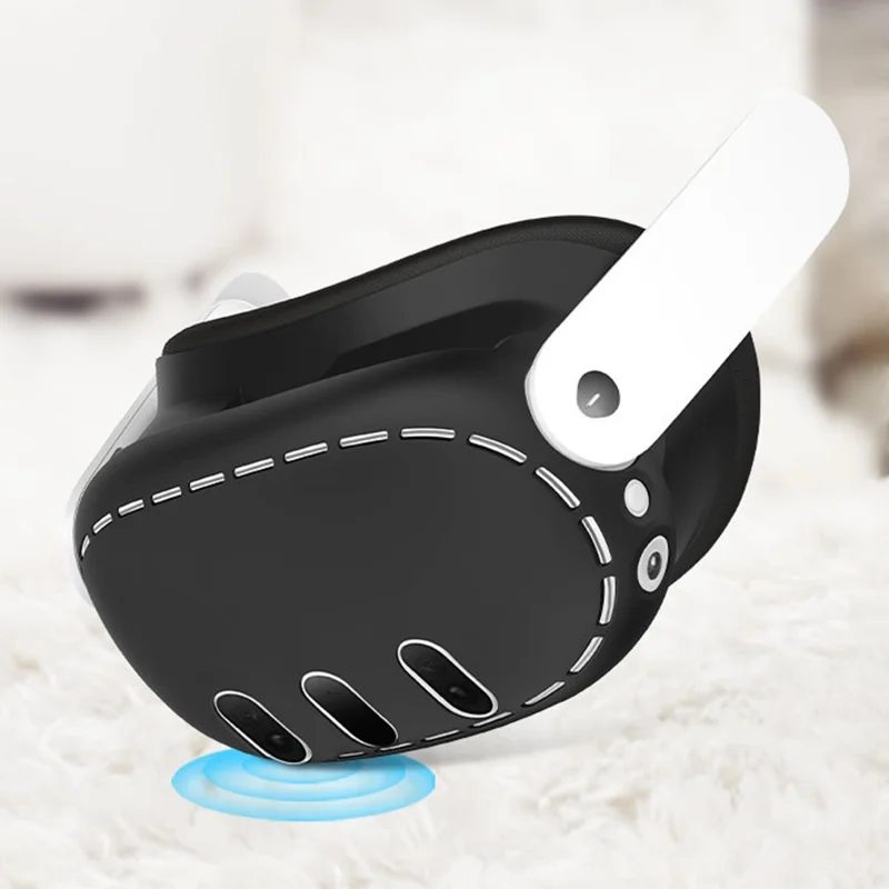 For Meta Quest 3 VR Protective Case Anti-drop Silicone Sleeve + 1 Pair Controller Cover - Light Grey