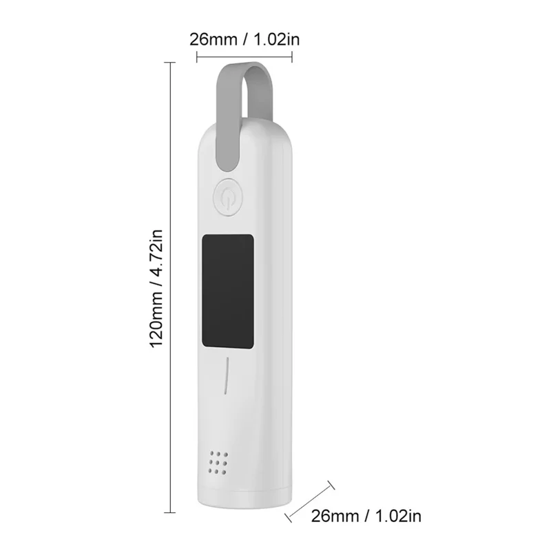 9766 Portable Breath Alcohol Tester 3-Color Indicator High-Precision Alcohol Tester with LED Display - White