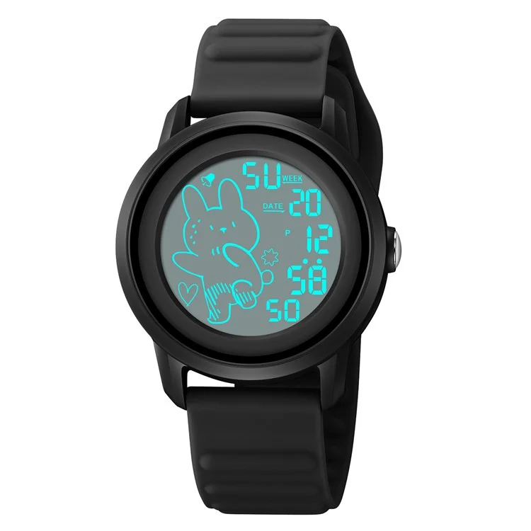 SKMEI 2217 Kreative Elektrische Uhr Einfacher Stil Studenten Sports Elektronische Uhr - Schwarz