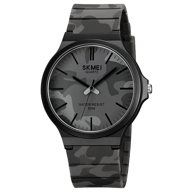 SKMEI 2108 Minimalism Quartz Watch 50m Waterproof Fashion Wrist Watch - Grey Camo