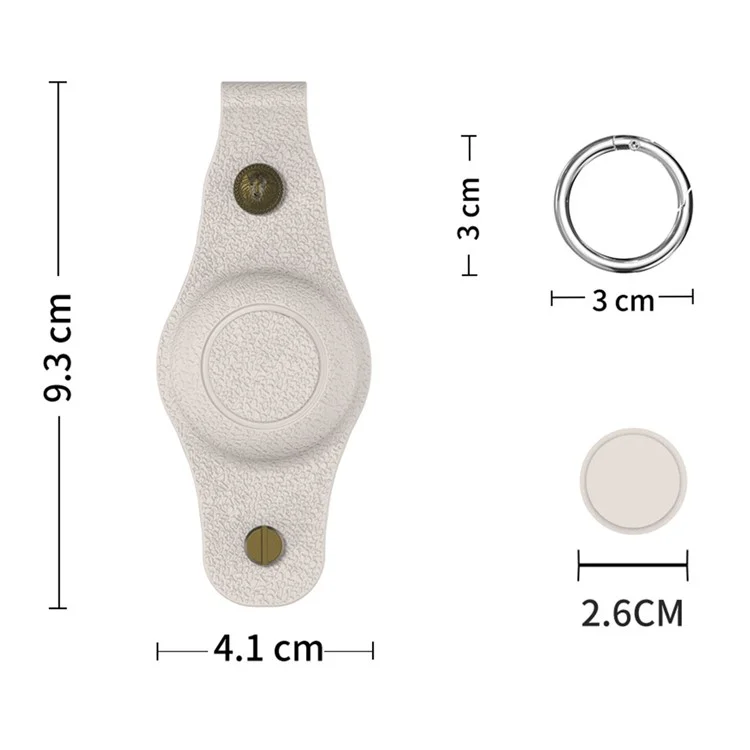 Per Apple AirTag Silicone Case Bluetooth Tracker Cover Litchi Texture Waterproof Key Container with Buckle - Nero