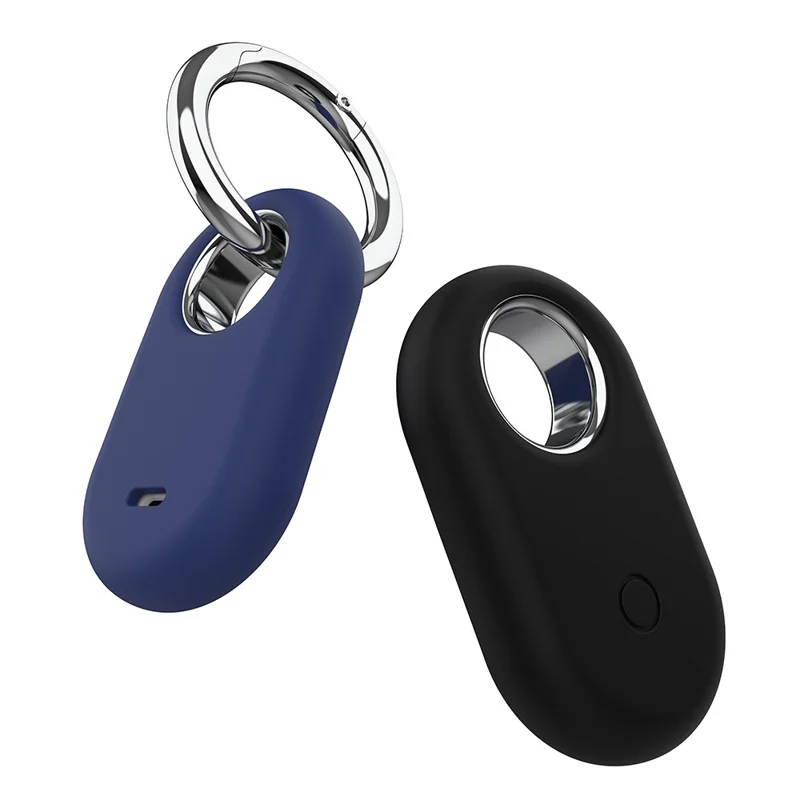 Para Samsung Galaxy SmartTag 2 Capa de Silicone à Prova de Água Suporte de Rastreador Capa Protetora com Fivela - Azul Escuro