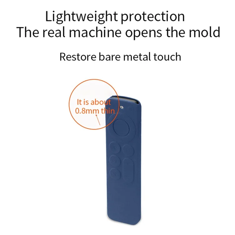 Para Apple TV6 Mando a distancia Carcasa a prueba de golpes Funda protectora de silicona con cordón - Azul oscuro