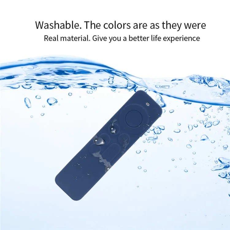 Para Apple TV6 Mando a distancia Carcasa a prueba de golpes Funda protectora de silicona con cordón - Azul oscuro