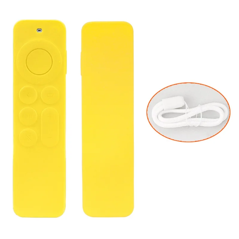 Für Apple TV6 Fernbedienung Drop-proof Case Silikon Schutzhülle mit Schlaufe - Gelb