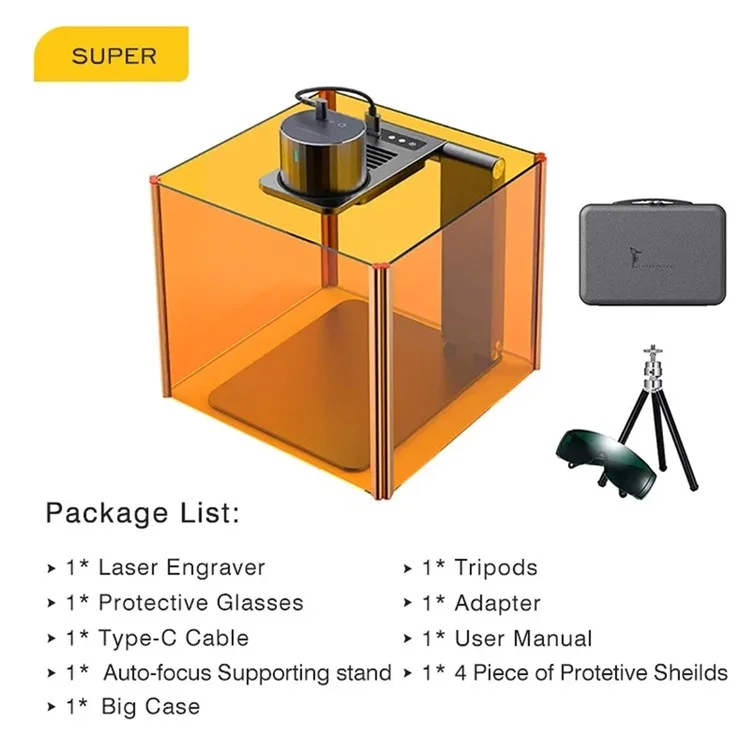 LASERPECKER Pro Laser Engraver Small DIY Portable Laser Cutter Engraving Machine for Wood, Leather - EU Plug
