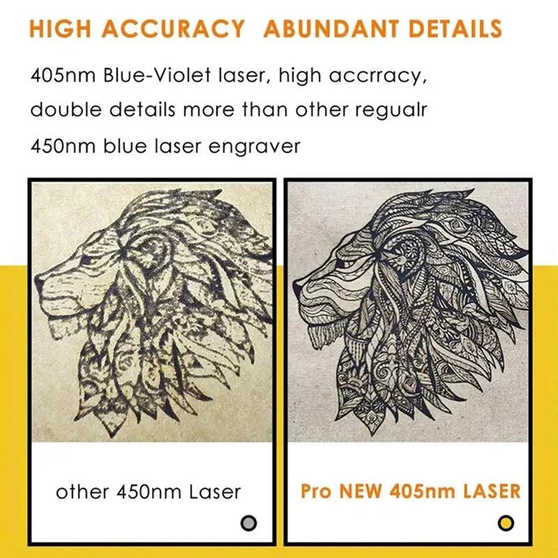 LASERPECKER Pro Laser Engraver Small DIY Portable Laser Cutter Engraving Machine for Wood, Leather - UK Plug