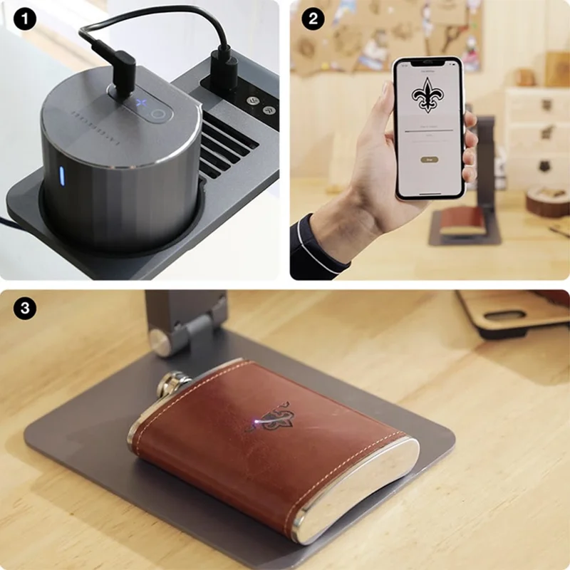 LASERPECKER Pro Laser Engraver Small DIY Portable Laser Cutter Engraving Machine for Wood, Leather - UK Plug