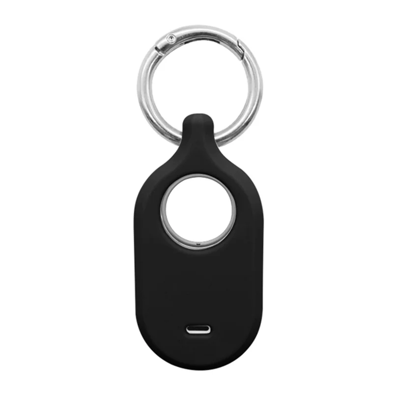 For Samsung Galaxy SmartTag 2 Protective Cover Tracker Holder Silicone Case with Buckle - Black