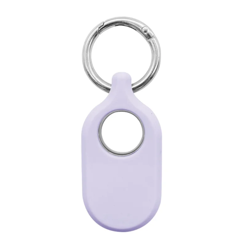 For Samsung Galaxy SmartTag 2 Protective Cover Tracker Holder Silicone Case with Buckle - Purple