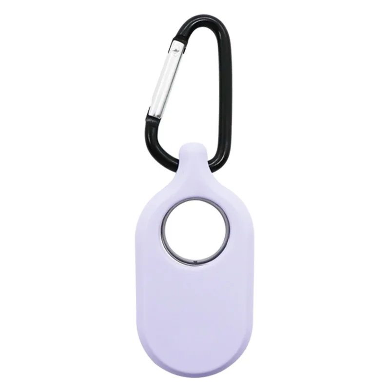 For Samsung Galaxy SmartTag 2 Silicone Case Tracking Device Protective Cover - D-shaped Buckle / Purple