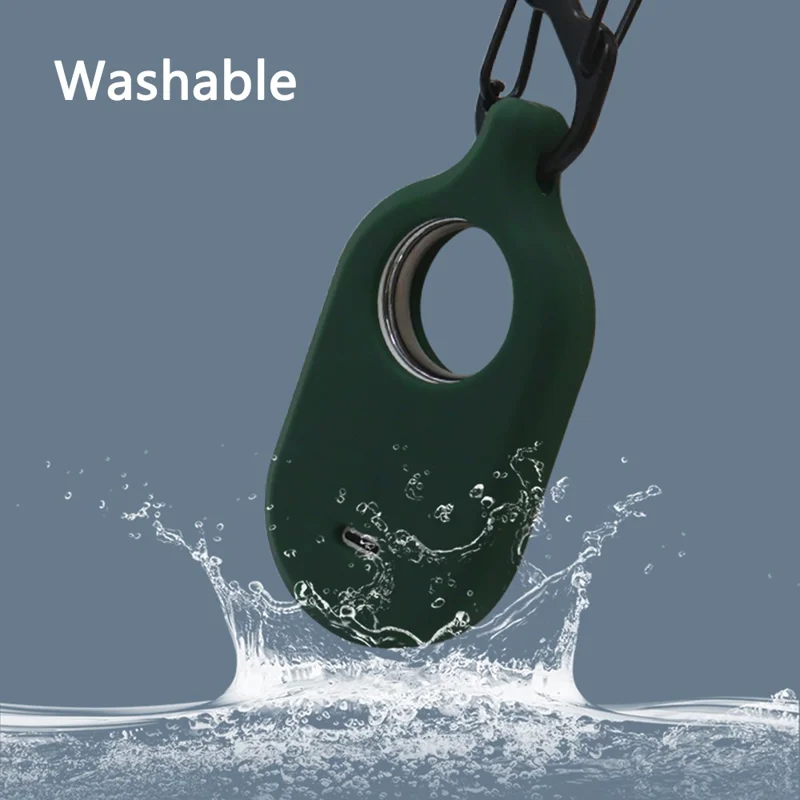 For Samsung Galaxy SmartTag 2 Silicone Case Tracking Device Protective Cover - D-shaped Buckle / Purple