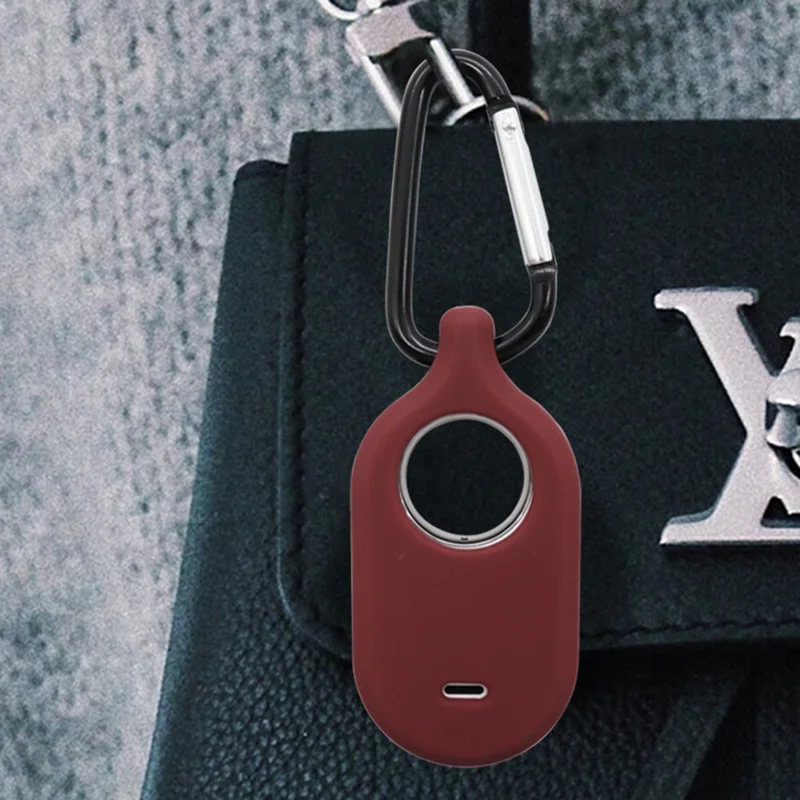 For Samsung Galaxy SmartTag 2 Silicone Case Tracking Device Protective Cover - D-shaped Buckle / Purple