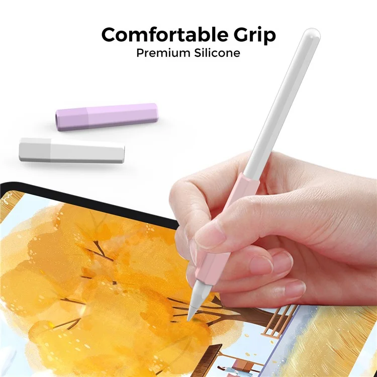 AHASTYLE PT185 Per Apple Pencil (2a generazione) Custodia in silicone Stylus Pen Case Cover Protezione Grip Porta Penna - Viola Sfumato