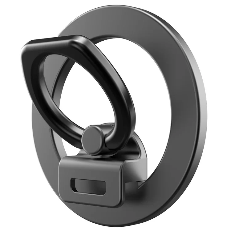 AHASTYLE DD-02 Magnetic Kickstand for iPhone 12 / 13 / 14 / 15 Series Folding Zinc Alloy Phone Holder - Black