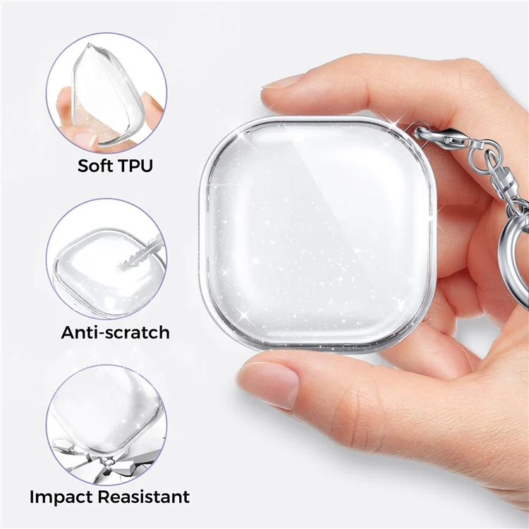 AHASTYLE WG89 Para Samsung Galaxy Buds Pro / Buds Live / Buds2 / Buds Pro 2 Case TPU Earbud Storage Cover - Brilhante