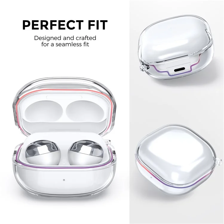 AHASTYLE WG89 For Samsung Galaxy Buds Pro / Buds Live / Buds2 / Buds Pro 2 Case TPU Earbud Storage Cover - Transparent Black