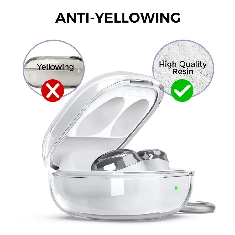AHASTYLE WG89 For Samsung Galaxy Buds Pro / Buds Live / Buds2 / Buds Pro 2 Case TPU Earbud Storage Cover - Transparent Black