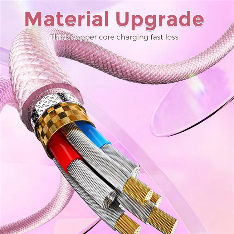 AHASTYLE XC04 1m PD 27W Data Cable USB-A / Type-C to Type-C / IP Charging Cable - Pink