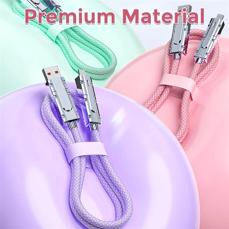 AHASTYLE XC04 1m PD 27W Data Cable USB-A / Type-C to Type-C / IP Charging Cable - Pink