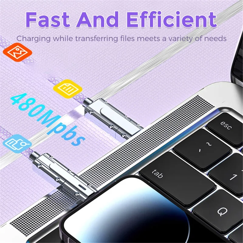 AHASTYLE XC04 1m PD 27W Datenkabel USB-A / Typ-C zu Typ-C / IP-Ladekabel - Lila