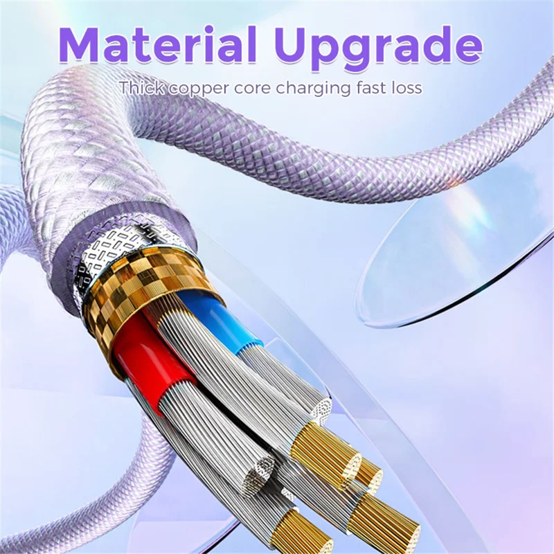 AHASTYLE XC04 1m PD 27W Datenkabel USB-A / Typ-C zu Typ-C / IP-Ladekabel - Lila