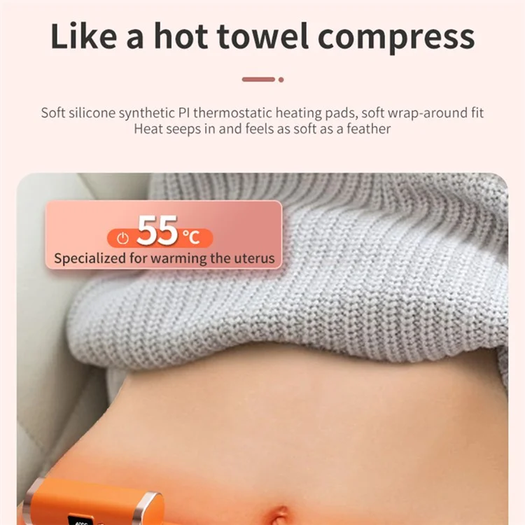 Calentador de manos portátil de 2 en 1 con pantalla digital Wristband Hand Warmer Mini - Naranja