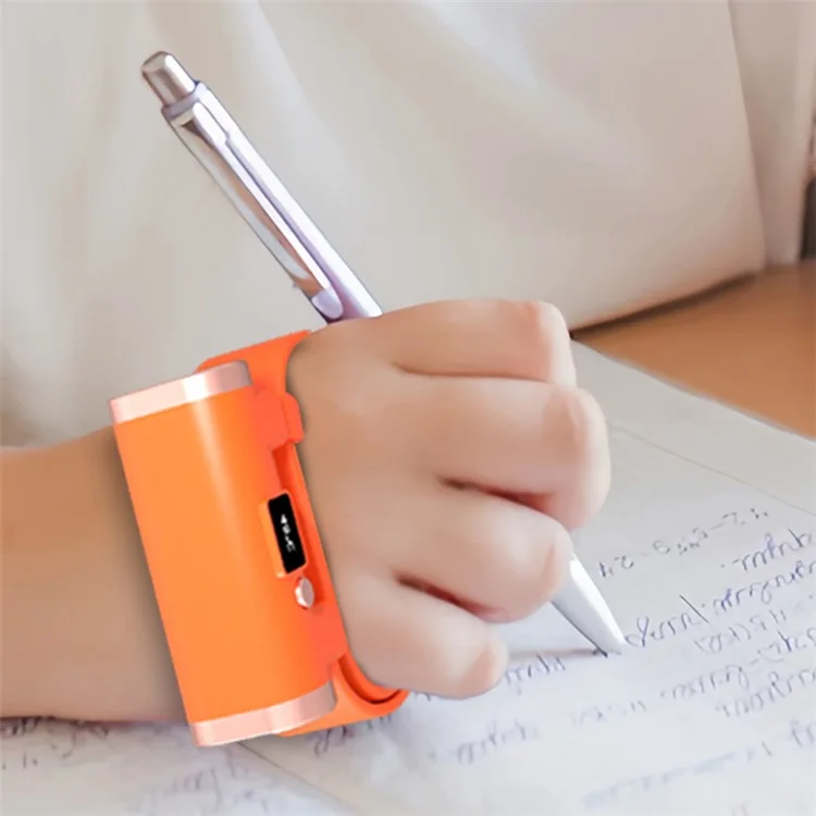 Calentador de manos portátil de 2 en 1 con pantalla digital Wristband Hand Warmer Mini - Naranja