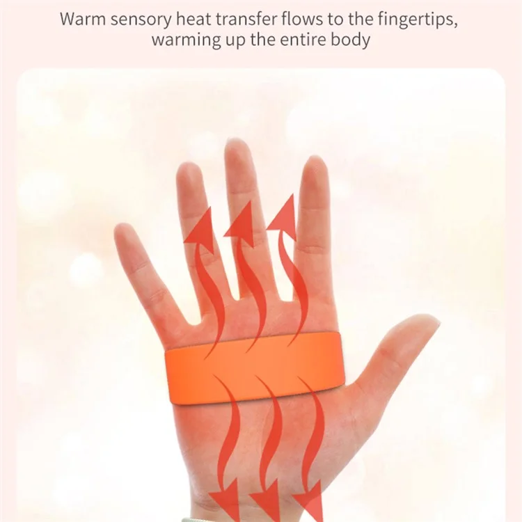 Calentador de manos portátil de 2 en 1 con pantalla digital Wristband Hand Warmer Mini - Naranja
