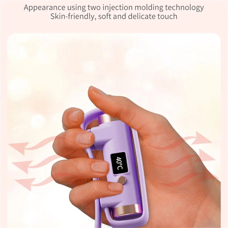 Wristband Hand Warmer Mini Portable 2-in-1 Digital Display Winter Hand Warmer - Purple