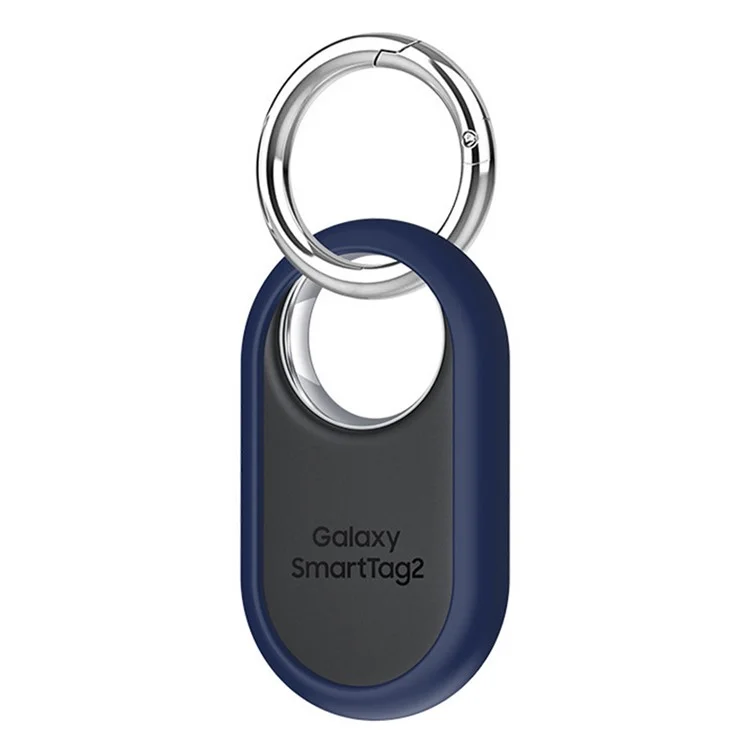 Slim Silicone Case for Samsung Galaxy SmartTag 2 Bluetooth-compatible Tracker Bumper Frame Protector with Buckle - Dark Blue