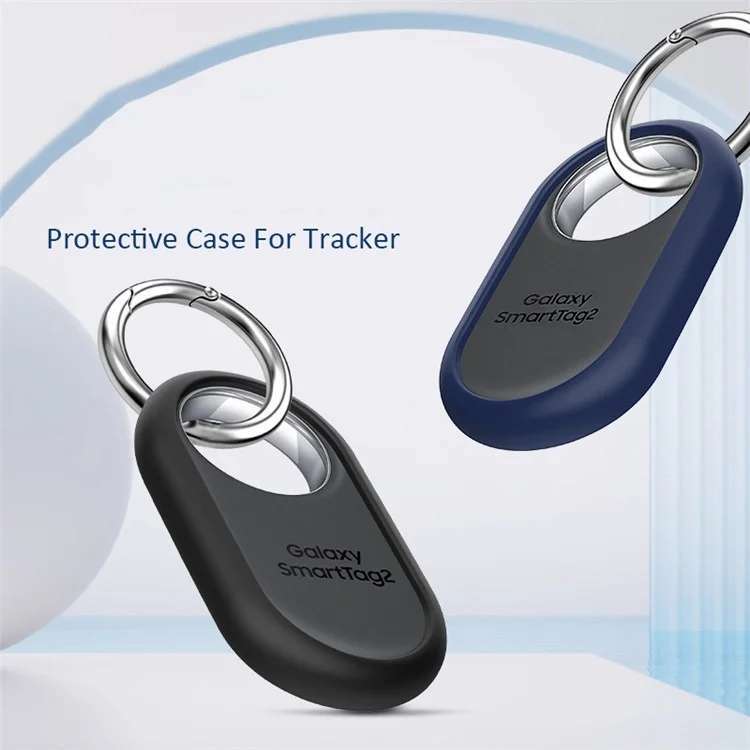 Slim Silicone Case for Samsung Galaxy SmartTag 2 Bluetooth-compatible Tracker Bumper Frame Protector with Buckle - Red