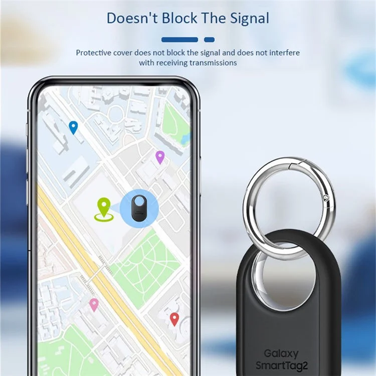 Slim Silicone Case for Samsung Galaxy SmartTag 2 Bluetooth-compatible Tracker Bumper Frame Protector with Buckle - Red