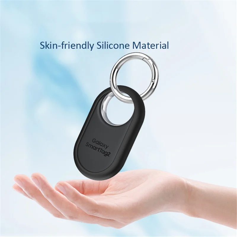 Slim Silicone Case for Samsung Galaxy SmartTag 2 Bluetooth-compatible Tracker Bumper Frame Protector with Buckle - Grey