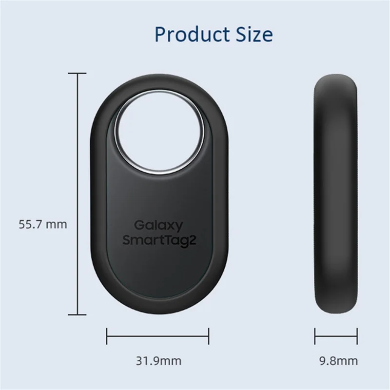 Slim Silicone Case for Samsung Galaxy SmartTag 2 Bluetooth-compatible Tracker Bumper Frame Protector with Buckle - Grey