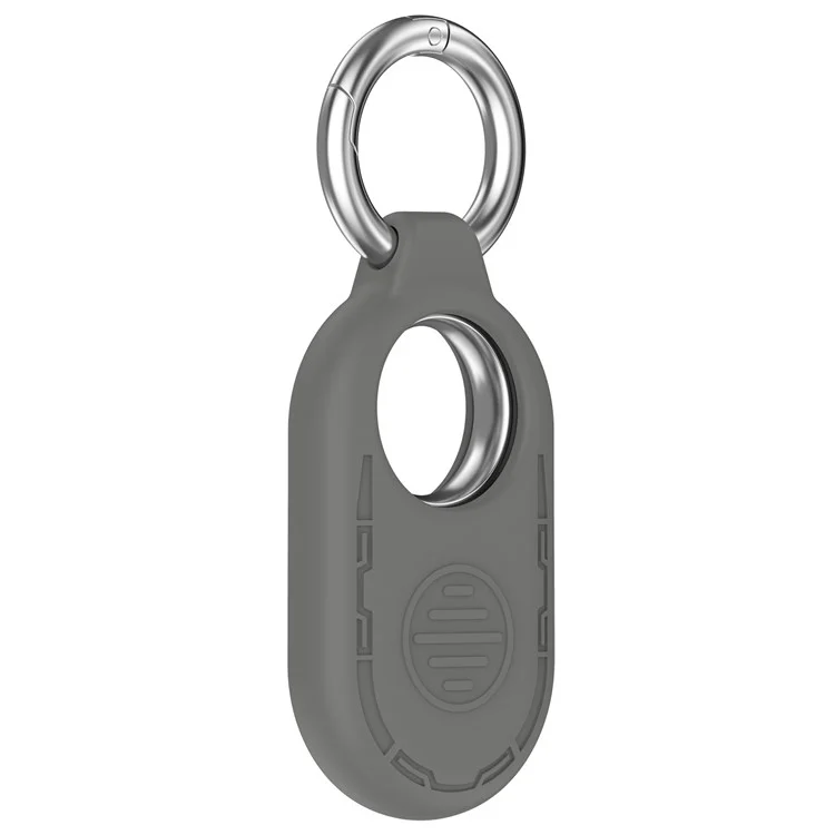 For Samsung Galaxy SmartTag 2 Silicone Case Anti-Lost Shockproof Cover with Keychain - Dark Grey