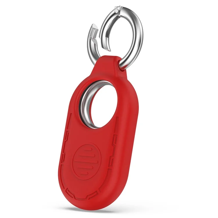 Pour Samsung Galaxy SmartTag 2 Étui en silicone anti-perte antichoc avec porte-clés - Rouge