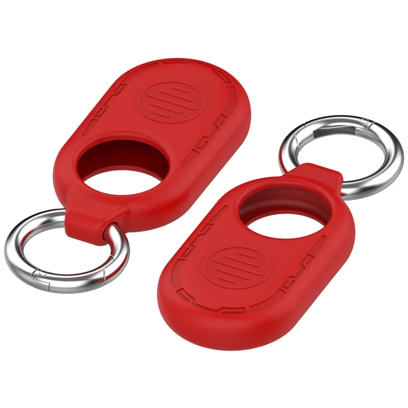Pour Samsung Galaxy SmartTag 2 Étui en silicone anti-perte antichoc avec porte-clés - Rouge