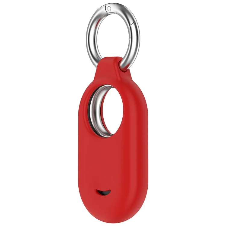 Pour Samsung Galaxy SmartTag 2 Étui en silicone anti-perte antichoc avec porte-clés - Rouge